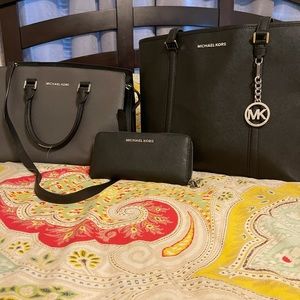 2-Michael Kors bags, 1- Wallet.